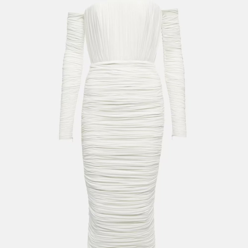 Alex Perry - Sterling Ruched Long Sleeve Off Shoulder Dress